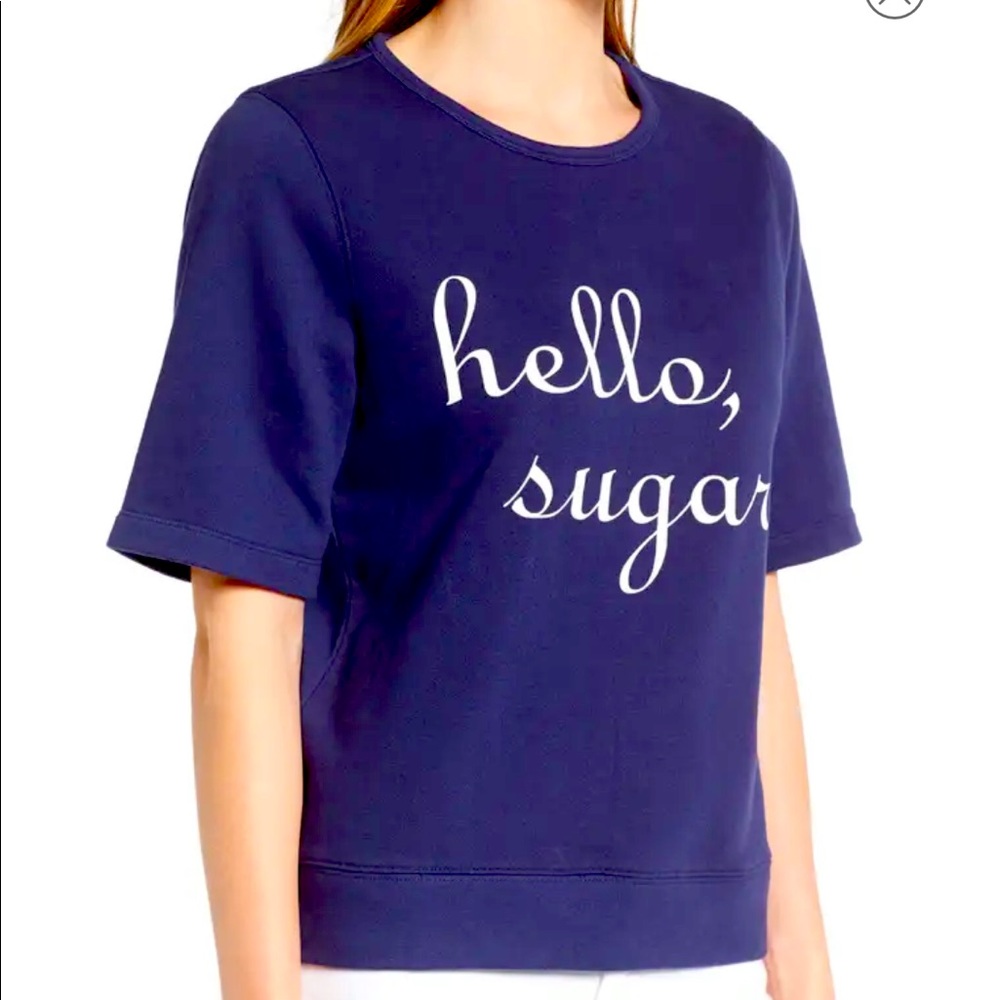 DRAPER JAMES Hello, Sugar Short Sweatshirt Large